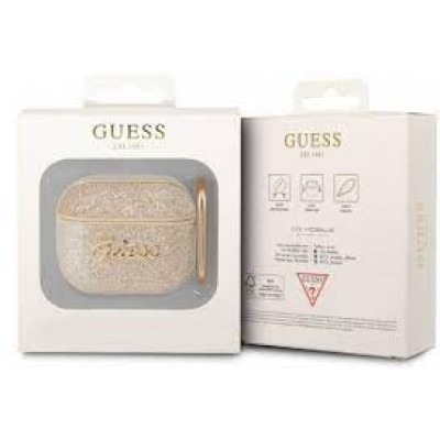 Guess Glitter Flakes Silicone Case Gold (Apple AirPods Pro)